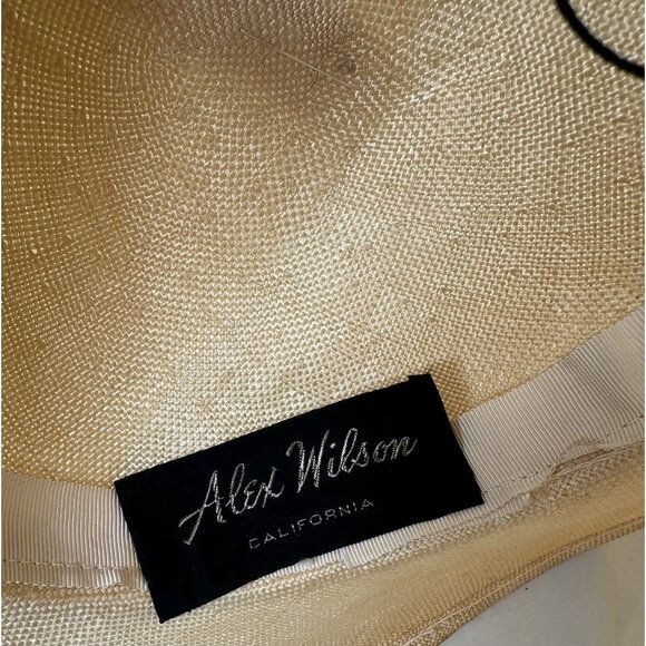 Alex Wilson Ivory Wide Brim Straw Hat Satin Bow Bridal Shower Garden Party Derby main image 6